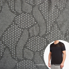 nylon polyester elastane grey melange color texture jacquard athletic jersey mesh fabric